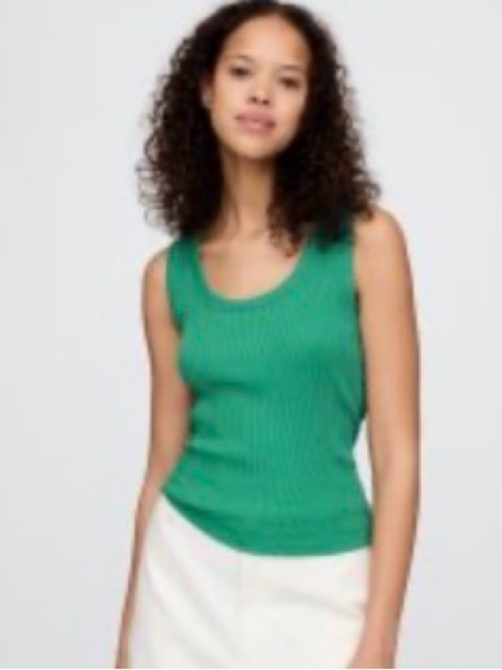 GAP Women's Emerald Ribbed Tank Top